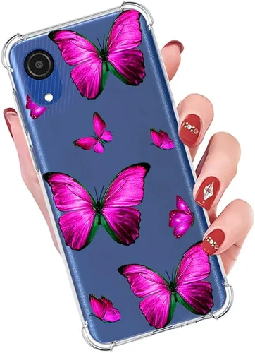 Vista 5 de Funda para Galaxy A03 Core, Samsung A03 Core SM-A032F Linda funda, transparente y flexible parachoques TPU suave goma silicona funda para teléfono