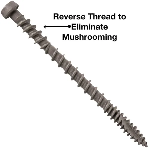 Vista 6 de Tornillo de madera compuesto gris castillo de 2-3/4 pulgadas, cabeza de accionamiento Torx/Star Drive Head - Recubierto Exterior - Compatible