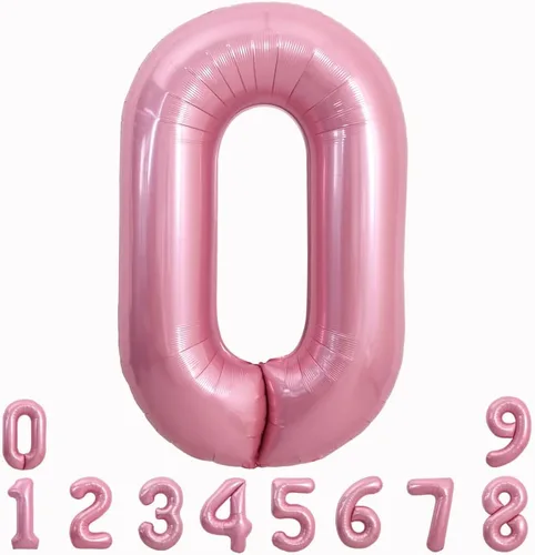 Vista 141 de Toniful - Globos de helio grandes de números del 0 al 9 de 40 pulgadas, color negro, globos digitales de número 0, globos de papel de aluminio