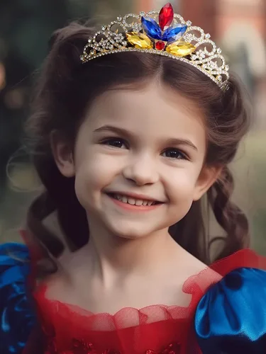Vista 2 de SWEETV Tiara de princesa para niñas pequeñas, corona de cumpleaños, diadema para niñas, diadema de cristal, accesorios para el cabello