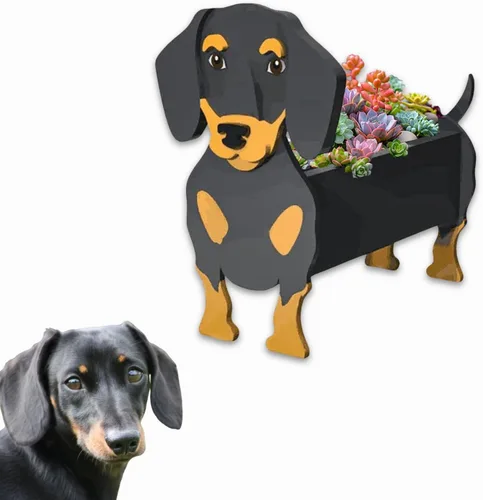 Vista 26 de Macetero de flores para perros, regalos para mujeres, bonitas macetas de PVC para perros, macetas para interiores y exteriores, maceta de jardín