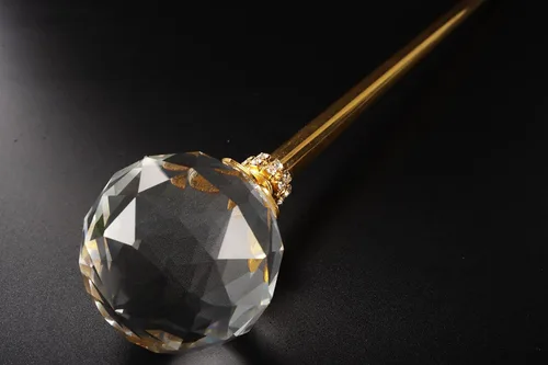 Vista 2 de Varita mágica con diamantes de imitación, accesorios de disfraz de boda para fiesta de cumpleaños