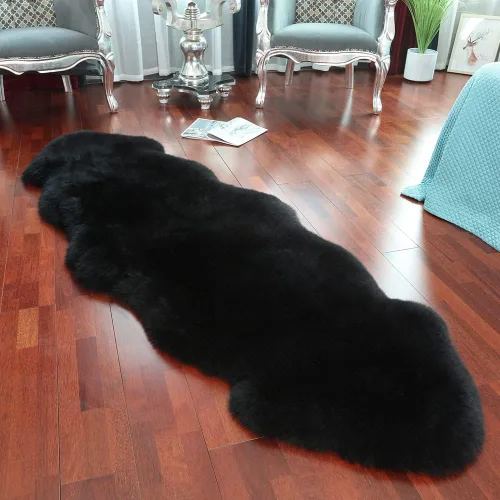 Vista 29 de LLB Alfombra de Área de Piel de Oveja Genuina Alfombra de Lana Alfombra de Piel Alfombra de Piel Esponjosa y Peluda para Sala de Estar Dormitorio