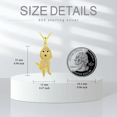 Vista 11 de Collares con colgante de perro de plata de ley S925 – 24 razas corgi/husky/labrador/pastor para mujer