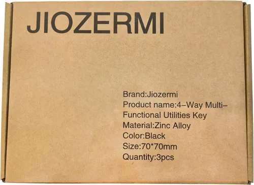 Vista 8 de Jiozermi 3 llaves multifuncionales de 4 vías, color negro Llave de fontanería, llave cuadrada triangular, llave de apertura para caja de medidor