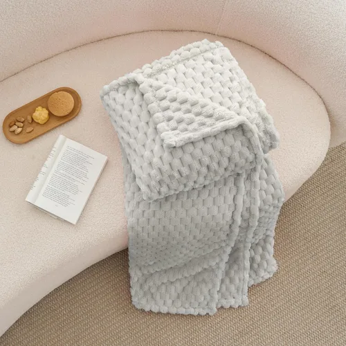 Vista 15 de BEDELITE Manta de forro polar para sofá y cama, manta decorativa de jacquard 3D de almendra, súper suave y acogedora, manta mullida cálida adecuada