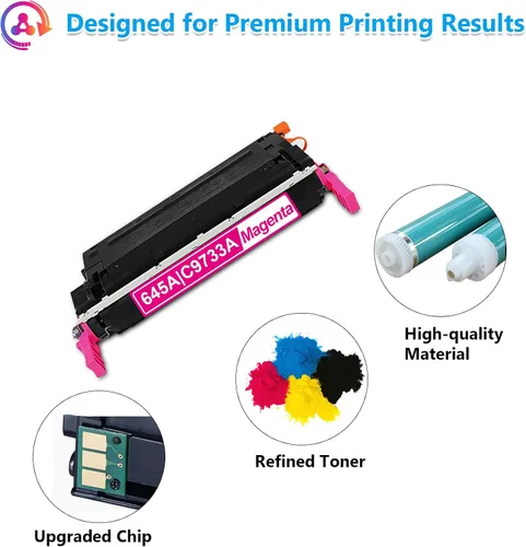 Vista 4 de Cartucho de tóner magenta 645A (paquete de 1) Reemplazo para HP 645A Magenta Toner compatible con impresora Color Laser 5550 5550n 5550dn 5550dtn