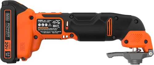 Vista 4 de BLACK+DECKER Multiherramienta de 20 V máximo, kit de herramientas oscilantes, 6 velocidades, cambio rápido de hoja para necesidades