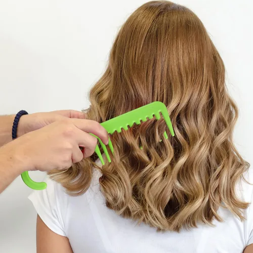 Vista 6 de Allegro Combs Peine de ducha con gancho para cabello rizado, para desenredar en húmedo o seco, 1 unidad, color verde