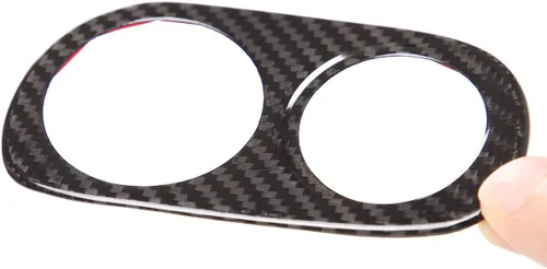 Vista 4 de Panel de botones de interruptor de faros delanteros de automóvil con ajuste de fibra de carbono real, cubierta de marco decorativo, accesorios