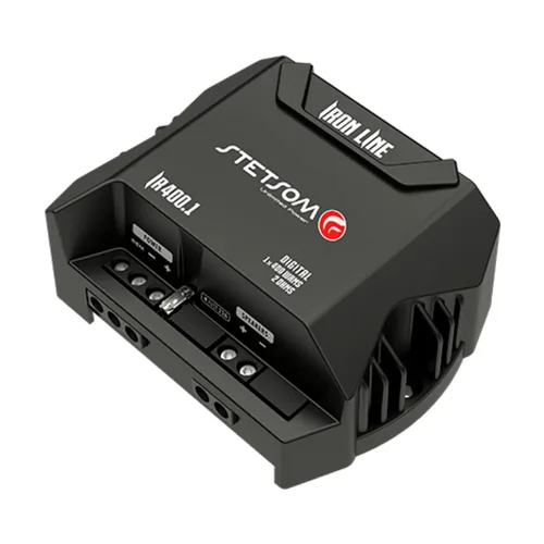 Vista 3 de Stetsom Amplificador mono digital compacto IR 400.1 de 2 ohmios, Iron LINE, 400 vatios RMS 400x1, 2Ω estable, Monoblock Digital Car Audio Amp TS