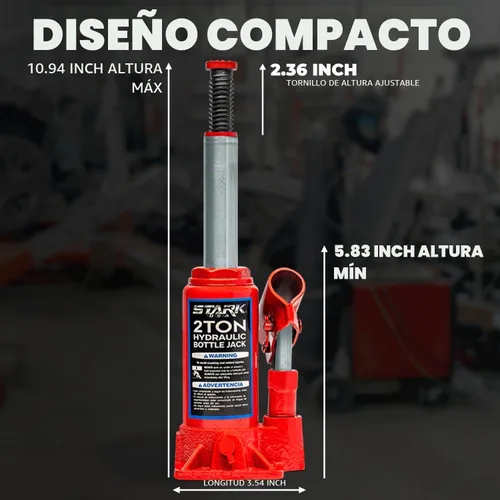 Vista 6 de XtremepowerUS Gato hidráulico portátil de 2 toneladas para botella con soporte hidráulico elevador de gato hidráulico Granja RV Truck Equipo