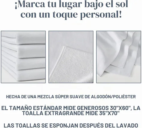 Vista 5 de Let's Make Memories - Toalla de playa personalizada - Toalla de piscina personalizada - Mezcla de algodón/poliéster - Tamaño estándar - Rayas verdes