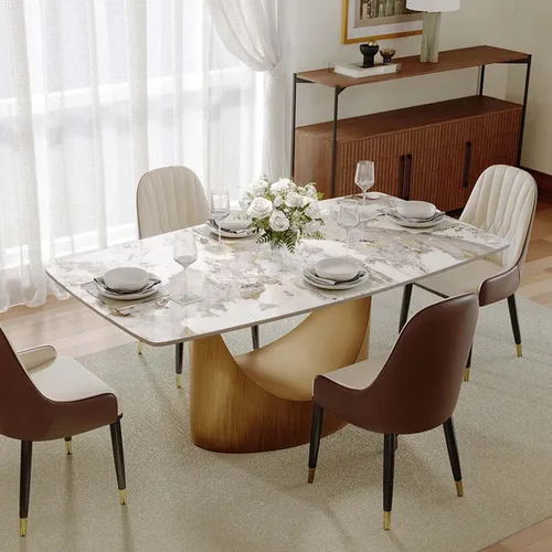 Vista 21 de POVISON Mesa de Comedor Moderna Hobart de 63" para 4, Mesa de Comedor Rectangular de Servicio Pesado Negro Mate, Superficie de Mesa de Comedor