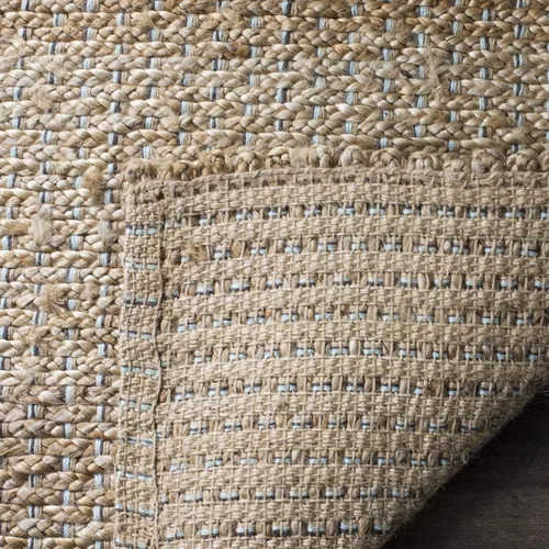 Vista 8 de SAFAVIEH Natural Fiber Collection - Alfombra de pasillo de 2 pies 6 pulgadas x 6 pies, azul claro y natural, yute hecho a mano, ideal para zonas