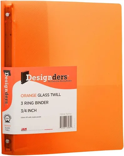 Vista 29 de JAM Paper - Carpeta de plástico de 1 pulgada, carpeta naranja de 3 anillas, se vende individualmente