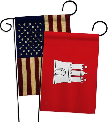 Vista 4 de Hamburg Garden Flags 2pcs Pack Regional Germany States Central Europe Territory Old History Country Particular Area Small Decorative Gift Yard House