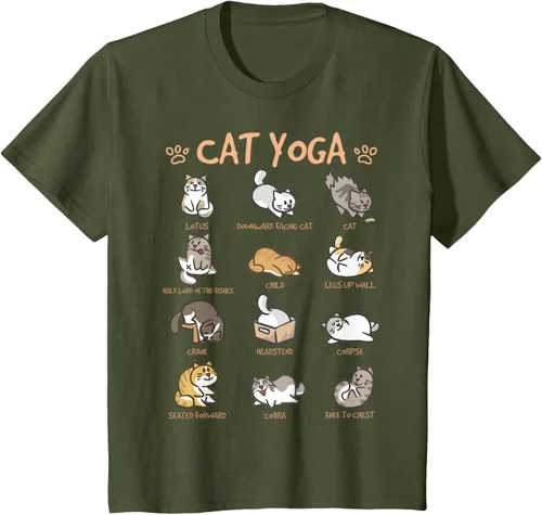 Vista 15 de Cat Yoga Poses Cats Practicing Mindfulness Meditación Kitten - Camiseta, Negro, S