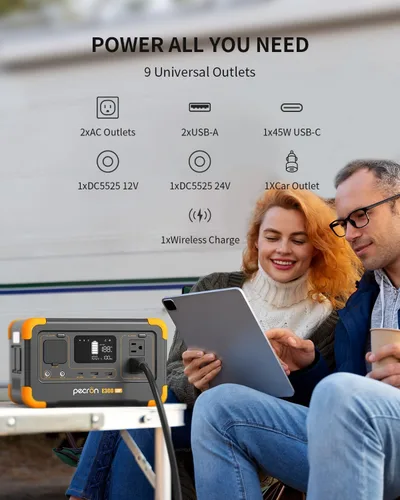 Vista 5 de Estación de energía portátil PECRON E300LFP, 288Wh/600W generador solar