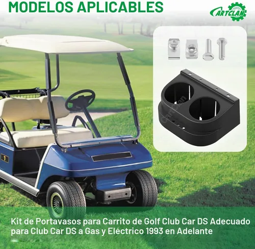 Vista 6 de Club Car DS Cup Holder Kit Dual para 1993 en adelante carrito de golf OEM # 1016811 101708301 Paquete individual