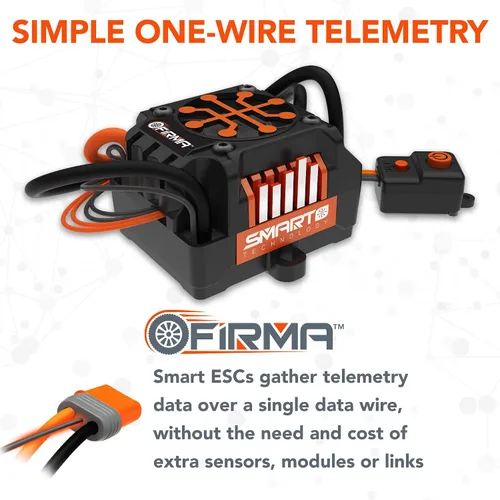 Vista 3 de Spektrum Firma 150A sin escobillas Smart ESC / 2050Kv sin sensor Motor Combo, SPMXSEMC05, negro