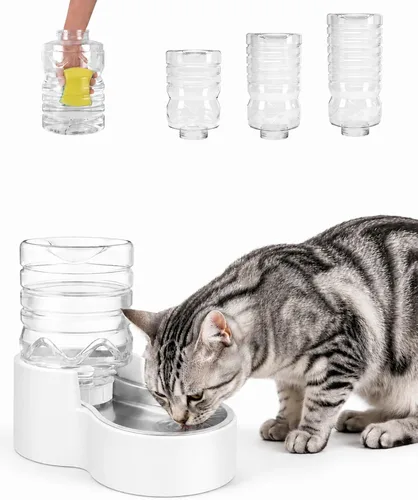 Vista 16 de Heouvo Dispensador de agua para gatos con gravedad de 1.3 galones