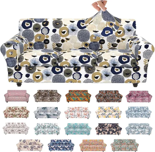 Vista 60 de Fundas elásticas para silla, fundas elásticas para sillón de 2 piezas, fundas de sofá lavables con diseño floral para sillón, protector de muebles