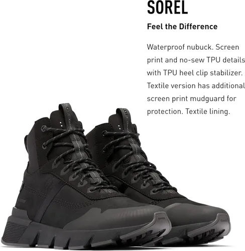 Vista 3 de SOREL Tenis Kinetic Rush MID WP para hombre, tenis de gamuza impermeables