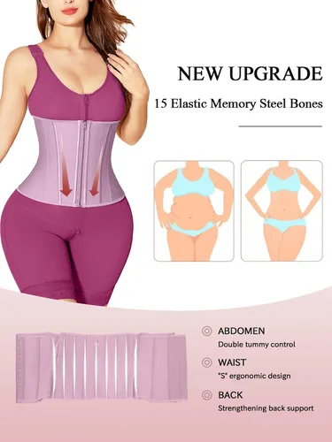 Vista 4 de SHAPSHE Entrenador de cintura para mujer, faja deportiva de entrenamiento con cremallera, moldeador de cuerpo para control de abdomen
