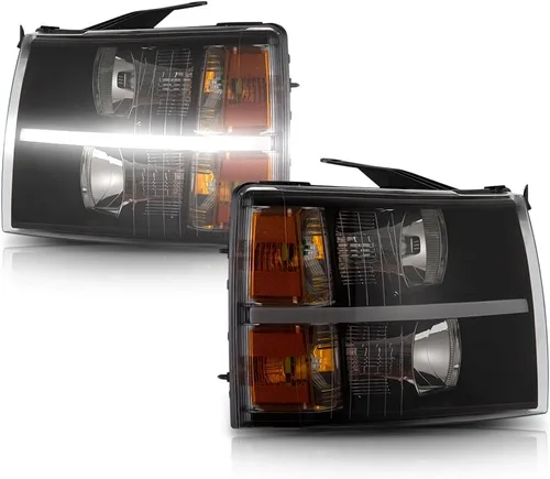 Vista 14 de G-PLUS Conjunto de faros, compatible con Chevy Silverado 2007 2008 2009 2010 2011 2012 2013 2014 Chevy Silverado parachoques faro, lente