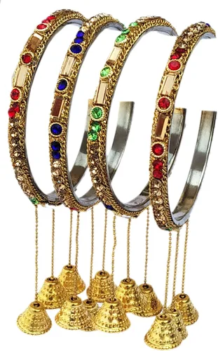 Vista 2 de Unbranded Disfraz indio de Bollywood para boda, conjunto de pulseras múltiples, joyería de moda