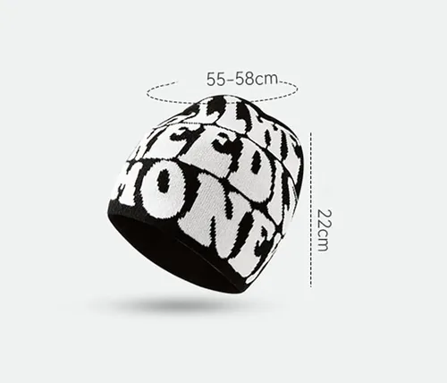 Vista 2 de Mujeres Hombres Y2K Beanie Hat Letra Impresión Sombrero de Punto Sombrero de Lana Cálido Sombrero Casual Deportes Pullover Sombrero Moda Hip Hop