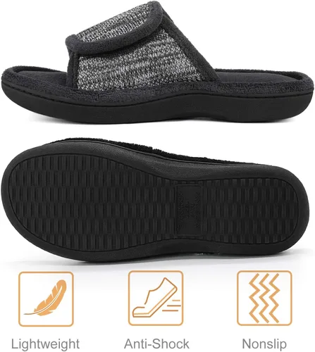 Vista 5 de RockDove - Pantuflas de espuma viscoelástica ajustables para hombre