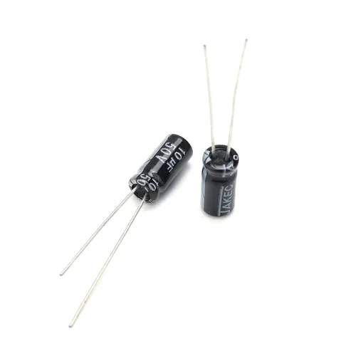 Vista 4 de 50 condensadores electrolíticos radiales de aluminio (20.118 in) 10uF / 50 V para bricolaje