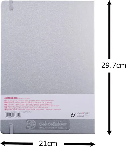 Vista 3 de Talens Art Creation Cuaderno de bocetos 80 hojas, 8.3 in x 11.8 in, plateado brillante
