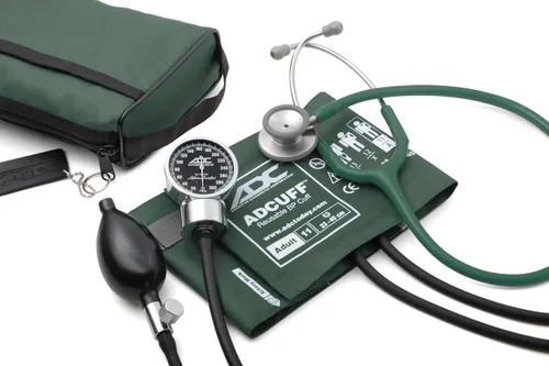 Vista 12 de ADC Pro Combo 3 - Kit de estetoscopio Adscope 603 para esfigmomanómetro profesional Includes 2-piece Adcuff, Adult, Black (fits limbs 23-40cm)