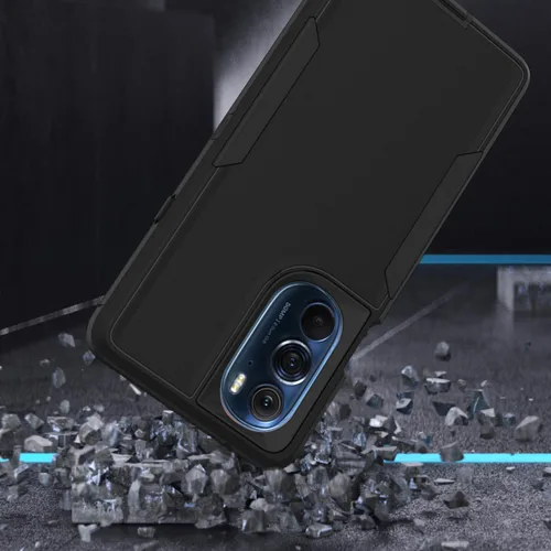 Vista 3 de Asuwish Funda protectora de pantalla de vidrio templado para Motorola Edge + Plus 2022/Edge X30/30 Pro y accesorios de celda híbridos resistentes
