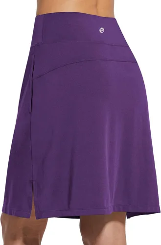 Vista 3 de BALEAF - Falda pantalón corta de 20 pulgadas de longitud hasta la rodilla, falda atlética, modesta, larga, casual, con bolsillos, protección UV
