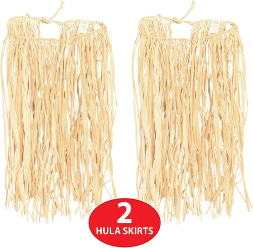 Vista 5 de Beistle 50431-N Falda de rafia para hula, infantil, 20 pulgadas, 22 x 20 pulgadas, natural