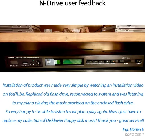 Vista 2 de Emulador USB Nalbantov N-Drive eXtreme para Yamaha Disklavier DKC5R (MX80/MX85/MX95) SX100BL SX100RBL SX100RBi SX100RB1 SX100R WCN SX100WnC