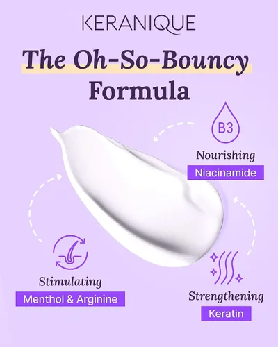 Vista 3 de Keranique Acondicionador de queratina voluminizante para cabello fino y adelgazante - Fórmula fortalecedora ligera con queratina y niacinamida