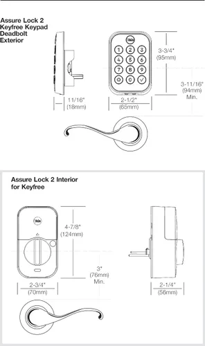 Vista 6 de Yale Assure Lock 2, Cerradura de Pestillo de Puerta de Entrada sin Llave Negro Gamuza con Teclado Electrónico con Pantalla Táctil para Entrada