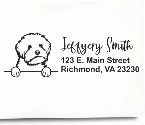 Vista 13 de American Bulldog Stamp Duo, Custom Return Address for Dog Lovers, Personalized Mail Mark for Letters and Cards