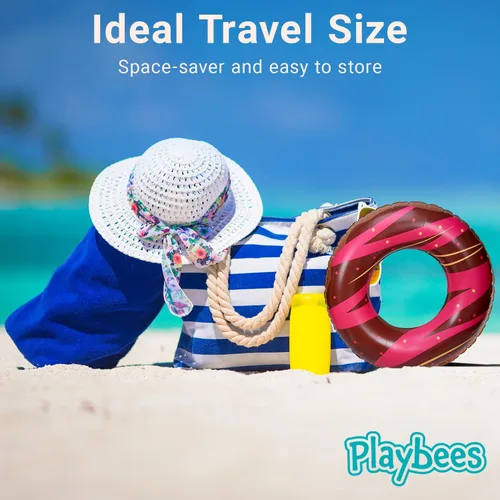 Vista 4 de Playbees Donut Pool Floats - 20 Inch - Inflatable Floaties for Kids - Summer Water Toys