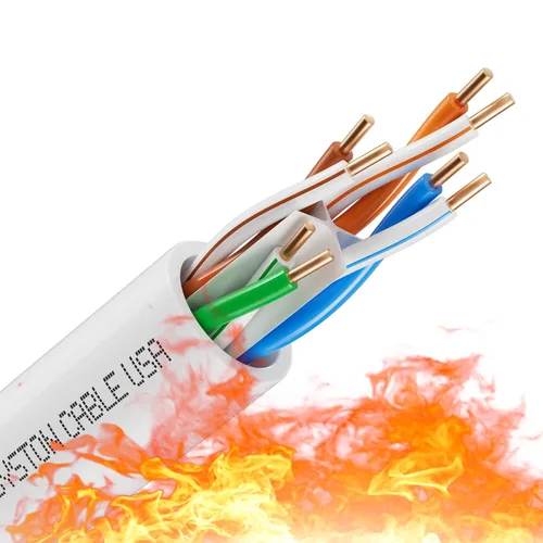 Vista 17 de Cable de Internet Ethernet Cat6e – 10 pies, 600 MHz 23AWG de alambre de cobre sólido desnudo apto para exteriores/interiores, sin extremos de 10