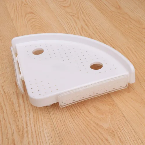 Vista 4 de Estante de pared con ventosa, estante colgante de esquina para ducha, baño, estante para colgar sin perforación, cesta de almacenamiento de baño