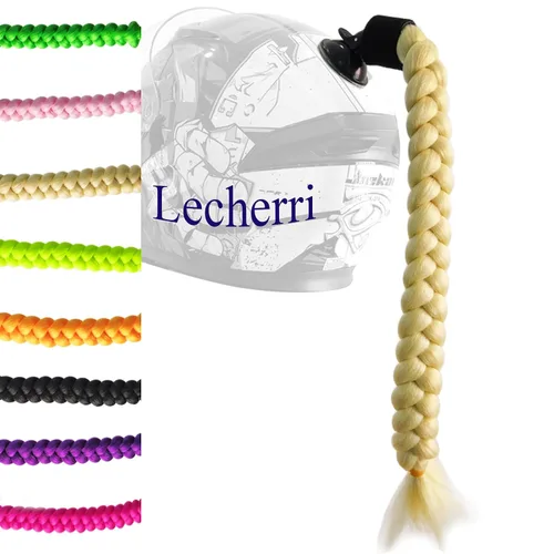 Vista 7 de Extensión de cola de caballo de trenzas largas con ventosa para casco, 1 unidad, accesorios para casco, trenzas para decoración de cabello