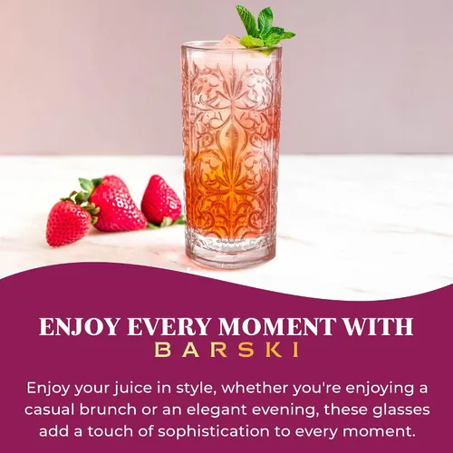 Vista 7 de Barski Highball Glass - Vasos para beber – Juego de 2 vasos Hiball – Vaso de cristal – para agua, jugo, cerveza, cócteles mixtos, vaso de mojito