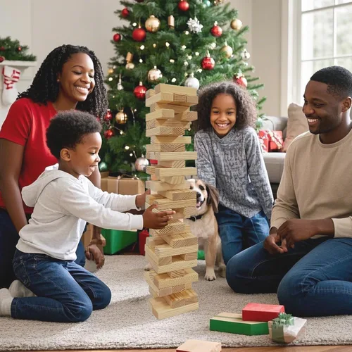 Vista 6 de Juego gigante de torre de caída, juegos al aire libre para niños y adultos, juego de torre de bloques de madera para patio (grande-1.87 pies)