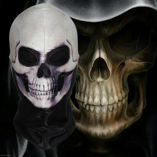 Vista 2 de AXBXCX - Máscara de forro polar de poliéster para disfraz de Halloween # Negro
